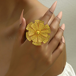 Elegant Hollow Flower Design Iron Cuff Ring for Women Wedding Party&nbsp;PY5913