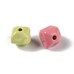 スプレーペイント合金ビーズ  菱形  ミックスカラー  6.5x8x7.5mm  穴：1.2mm&nbsp;PALLOY-H145-08