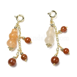 Natural Jade Gourd Pendant Decorations&nbsp;KK-H445-15G