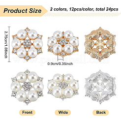 24Pcs 2 Colors Alloy Rhinestone Cabochons&nbsp;FIND-BC0003-36