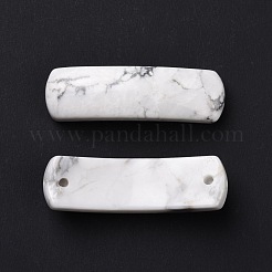 ナチュラル ハウライト コネクター チャーム  カーブチューブ  アーチ  36~37x10.5~11x5.5~6mm  穴：1.2mm&nbsp;G-D460-02M