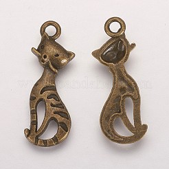 Tibetan Style Alloy Kitten Pendants&nbsp;X-PALLOY-2703-AB-FF