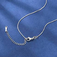 Brass Box Chain Necklaces for Women&nbsp;NJEW-G160-17S