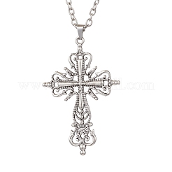 2Pcs 2 Styles Alloy Cross Pendant Necklaces&nbsp;NJEW-JN05116