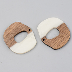 Opaque Resin & Walnut Wood Pendants&nbsp;RESI-S389-045A-C04