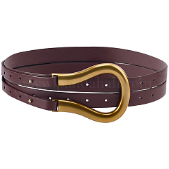 Imitation Leather Tie Knot Chain Belts with Golden Tone Alloy Clasps&nbsp;AJEW-CL0003-05B