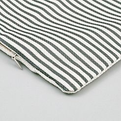 リネンの枕カバー  ストライプ模様の正方形  グレー  445x445x2mm&nbsp;AJEW-WH20816-018D