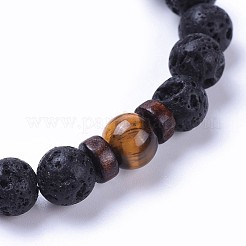 Natural Lava Rock Bead Stretch Bracelets&nbsp;BJEW-JB04296