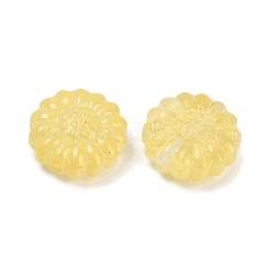透明ガラスビーズ  花  焼き付け塗料  ライトカーキ  16x15.5x7.5mm  穴：1.2mm&nbsp;LS-DGLA-E004-05K