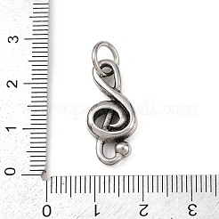 304ステンレスペンダント  音符  丸カン付き  アンティークシルバー  23.5x11x4mm  穴：5.5mm&nbsp;STAS-Z171-14AS