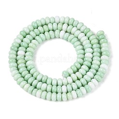 グラデーション染めガラスビーズ連売り  イミテーション翡翠  ロンデル  アクアマリン  4~4.5x2.5mm  穴：0.6~0.7mm  約142~152個/連  14.57~15.55''（37~39.5センチメートル）&nbsp;GLAA-T030-07A-06