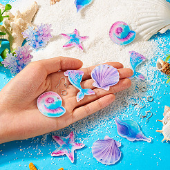 DIY Ocean Themed Acrylic & Stainless Steel Dangle Earring Jewelry Kits&nbsp;DIY-TA0010-53
