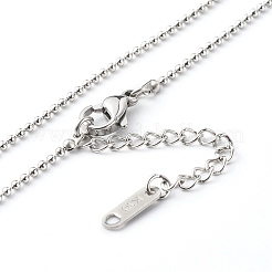 304ステンレススチールボールチェーンネックレス  不透明な樹脂ペンダント付き  クマ  ミックスカラー  46x0.15cm&nbsp;NJEW-JN03563