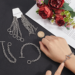 10Pcs Unisex 304 Stainless Steel Cable Chain Bracelets&nbsp;BJEW-SC0001-36