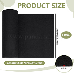 フェルトロール生地  DIY工芸品  ブラック  300x2mm  3 m /ロール&nbsp;DIY-WH0308-794C-03
