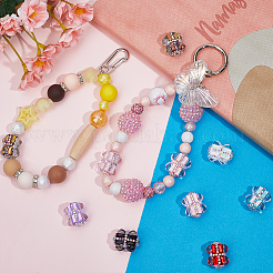 10Pcs Polymer Clay Pave Rhinestone Rectangle Beads with Resin Heart&nbsp;CLAY-SC0002-13