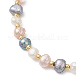 Natural Cultured Freshwater Pearl & Seed Beads Slider Bracelets for Women&nbsp;BJEW-JB13178