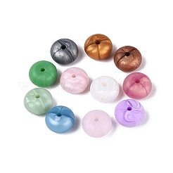 シリコンビーズ  ロンデル  グリッターパウダー付き  ミックスカラー  13.5x7.5mm  穴：2.5mm&nbsp;SIL-N006-19