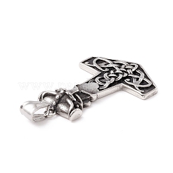 チベット風 304 ステンレススチールペンダント  アンカー  アンティークシルバー  45x32x7mm  穴：8x4mm&nbsp;STAS-P305-47AS