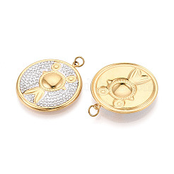 304 Stainless Steel and Polymer Clay Crystal Rhinestone Pendants&nbsp;STAS-T069-60A