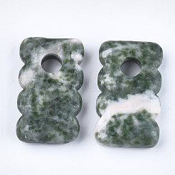 天然＆合成混合原石のペンダント  長方形  染め  27~28x17x4~6mm  穴：5mm&nbsp;G-Q458-26A