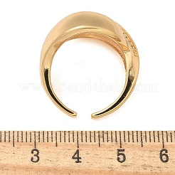 Brass Micro Pave Clear Cubic Zirconia Cuff Finger Rings for Women&nbsp;RJEW-B112-01G