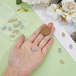 16Pcs 2 Colors Brass Micro Pave Clear Cubic Zirconia Charms&nbsp;ZIRC-DC0001-23