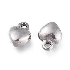 304ステンレススチールチャーム  ハート  ミックスカラー  7x9x4mm  穴：1.6mm&nbsp;X-STAS-G236-01-A