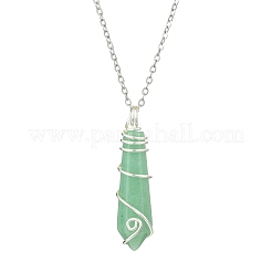 Natural Mixed Gemstone Faceted Bullet Shaped Pendant Necklaces&nbsp;NJEW-JN05026-02