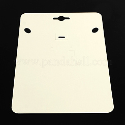 長方形形状厚紙のネックレスのディスプレイカード  ホワイト  190x140x0.8mm&nbsp;CDIS-Q001-11