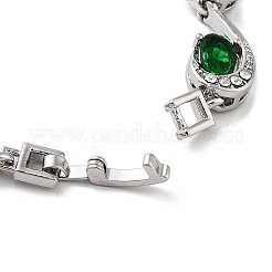 Platinum Alloy Teardrop Link Chain Bracelets&nbsp;BJEW-A005-01B