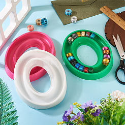 プラスチック製楕円形ボビンホルダー1個  ボビンオーガナイザーキーパー  縫製用具  薄緑  171x140x20.5mm&nbsp;AJEW-TA0003-08B