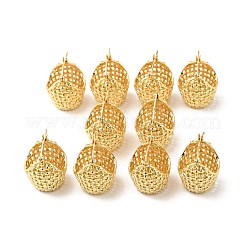 Brass Woven Basket Hoop Earrings&nbsp;EJEW-G312-03G