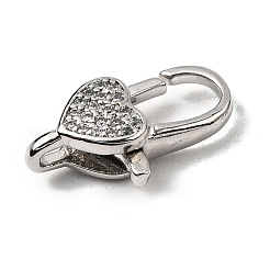 Brass Clear Cubic Zirconia Lobster Claw Clasps&nbsp;KK-Z078-46D-P