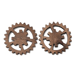 ウォールナットウッドペンダント  ギアチャーム  キャメル  27.5x2mm&nbsp;WOOD-F013-09