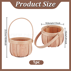 Wooden Apple Flower Baskets with Handle&nbsp;AJEW-GA0009-57