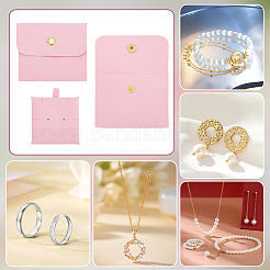 Microfiber Cloth Jewelry Storage Bags with Brass Button&nbsp;ABAG-WH0070-05B