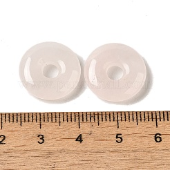 天然石ローズクォーツペンダント  ドーナツ/円盤チャーム  15~16x4~5mm  穴：4~5mm&nbsp;G-C066-02J