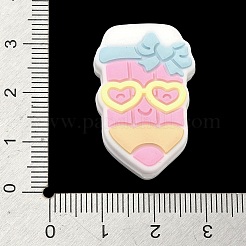 シリコーン焦点ビーズ  ピンク  ペン  29.5x19x9.5mm  穴：3mm&nbsp;SIL-A012-05A