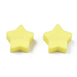手作り樹脂粘土ビーズ  スター  きいろ  8.5~9x9~9.5x4~5mm  穴：1.6mm&nbsp;LS-X-CLAY-N011-46A-08