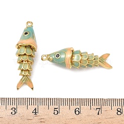 Brass Micro Pave Cubic Zirconia Pendants with Enamel&nbsp;KK-H526-03G-05