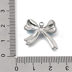 304ステンレスペンダント  エナメル  ちょう結びのチャーム  ステンレス鋼色  ミックスカラー  18.5x20.5x3.5mm  穴：1.5mm&nbsp;STAS-N108-81P