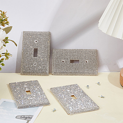 プラスチックラインストーンスイッチガードカバー  コンセントカバー  ネジ付き  長方形  クリスタル  118x73x7mm&nbsp;AJEW-WH0596-465A