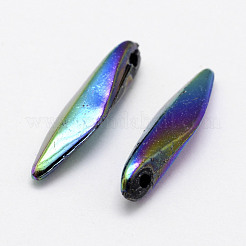 環境に優しいプラスチックペンダント  ABカラー  馬の目  プルシアンブルー  20x5.5x4mm  穴：1mm  約2850個/500g&nbsp;MACR-K331-02D