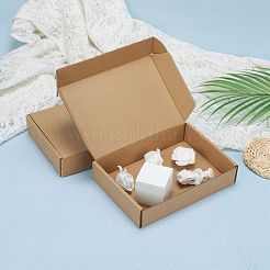 クラフト紙の折りたたみボックス  段ボール箱  私書箱  淡い茶色  20x14x4cm&nbsp;OFFICE-N0001-01B