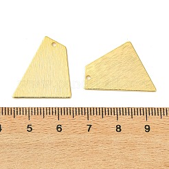シーグレース真鍮ペンダント  台形チャーム  空白タグのスタンプ  ブラシ仕上げ  カドミウムフリーと鉛フリー＆ニッケルフリー  18KGP本金メッキ  22x20x1mm  穴：1.4mm&nbsp;XGRQ3P102-606G