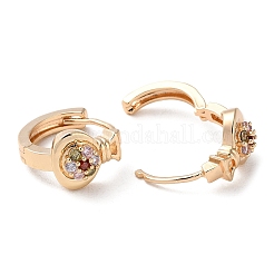 Rack Plating Brass Micro Pave Colorful Cubic Zirconia Hoop Earrings&nbsp;EJEW-P238-17KCG