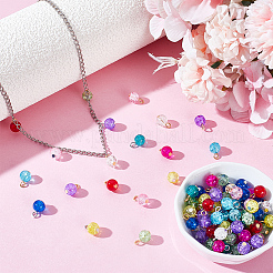 160Pcs Crackle Glass Pendants&nbsp;PALLOY-HY00086