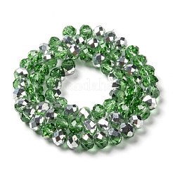 電気メッキされたガラスファセット付きビーズ連売り  ロンデル  ミックスカラー  2.5~12x1.5~8mm  穴：0.5~1.5mm  約68~200個/連  13.66インチ〜23インチ（34.7~58.4cm）&nbsp;EGLA-MSMC0001-05