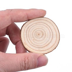 未完成の天然ポプラの木のカボション  木製サークルツリースライス  フラットラウンド  バリーウッド  30~60x5~5.5mm&nbsp;X-WOOD-E018-12
